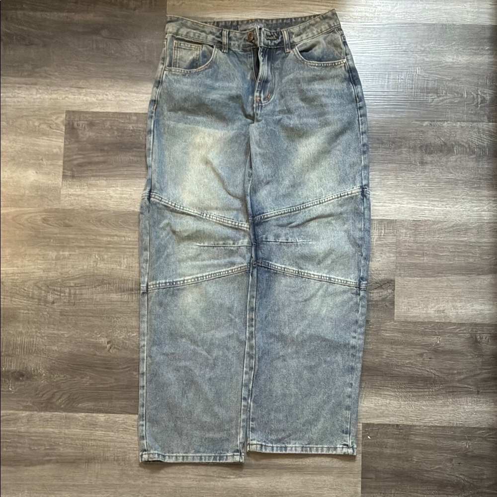 High-Waisted Blue Denim Jeans